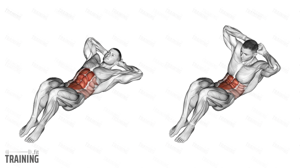 Ejercicio de crunches para tonificar el abdomen y mejorar la fuerza del core